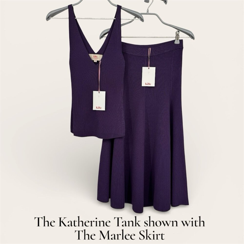 Kilte Collection The Katherine Rib Knit Tank Top size 3 L/XL Plum Purple Rayon - Picture 9 of 11